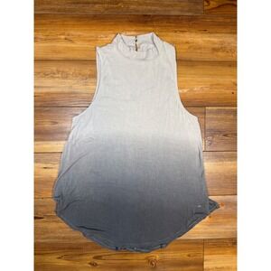 American Eagle Soft & Sexy Grey Ombre Mock Neck Tank Top Keyhole Back Womens M